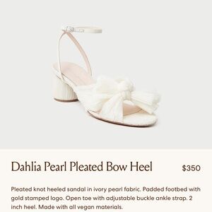 Dalia Pearl Pleated Bow Heels - Vegan Pearl